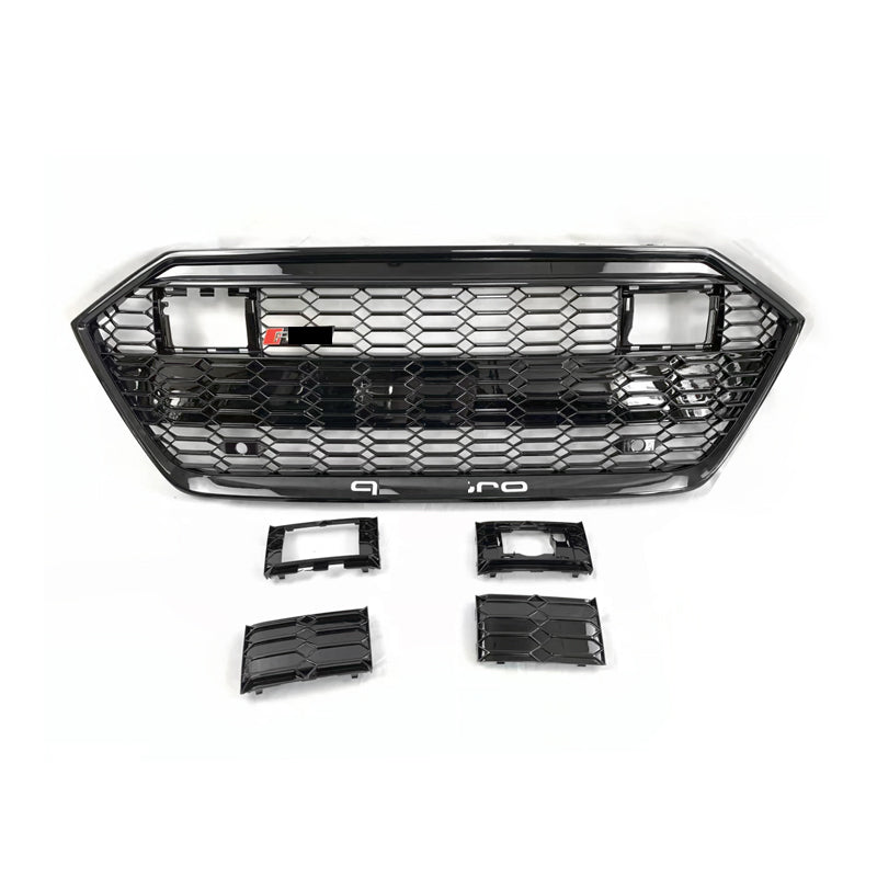 Gloss Black Mesh Grille for Audi A7/S7 C8 with ACC Compatibility